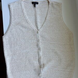 Rag & Bone Cream Knit Button-Up Vest